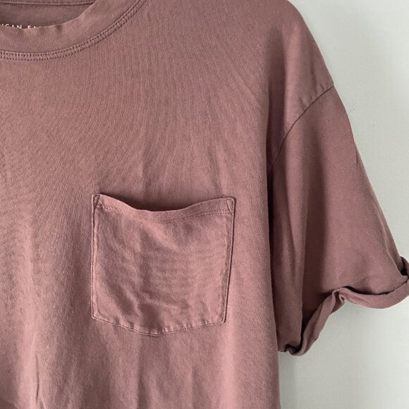 American Eagle Soft & Sexy Boxy Pocket Tee Mauve - Small - Picture 4 of 9
